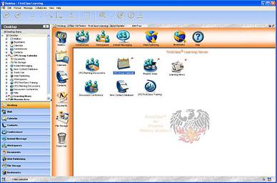 Capture d'écran de FirstClass, le premier LMS, développé en 1990 par SoftArc