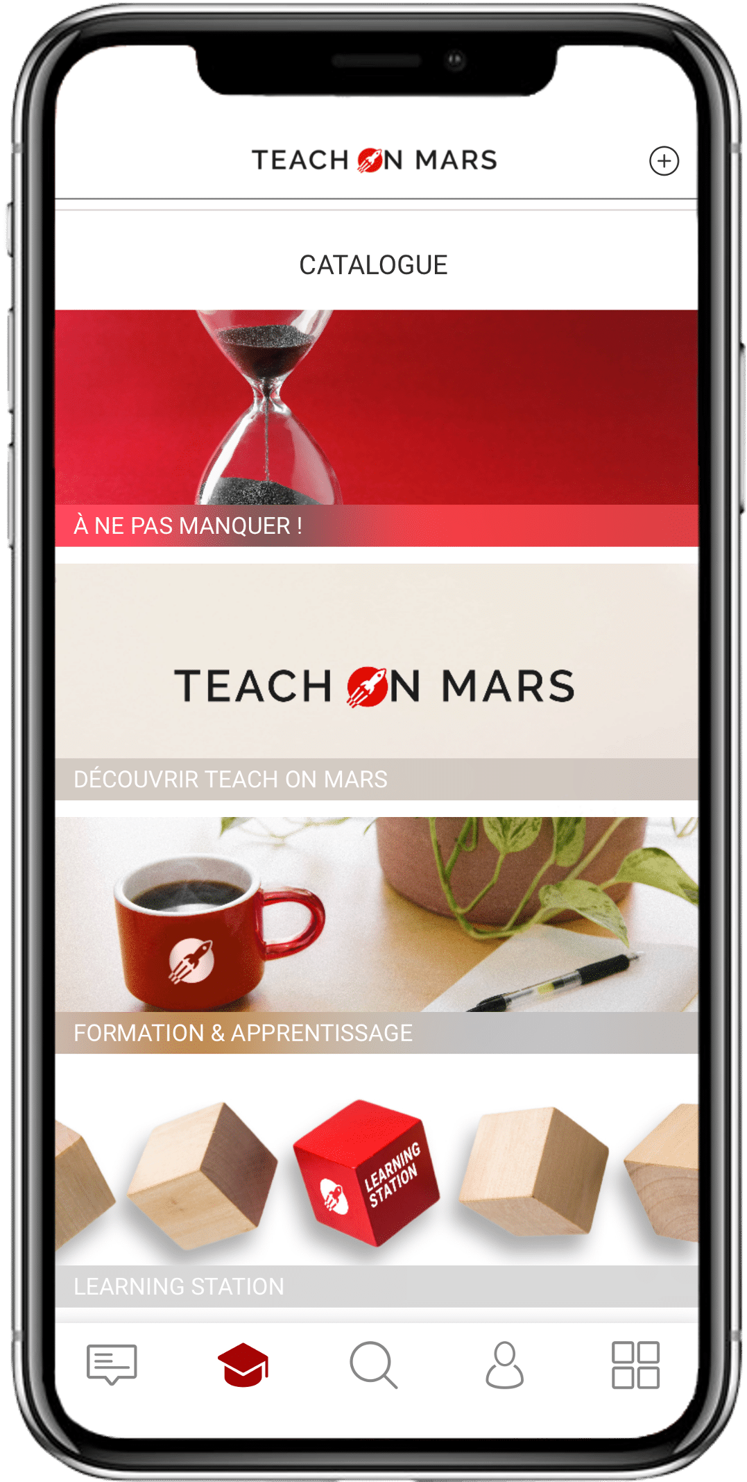 Interface de l'application Teach on Mars
